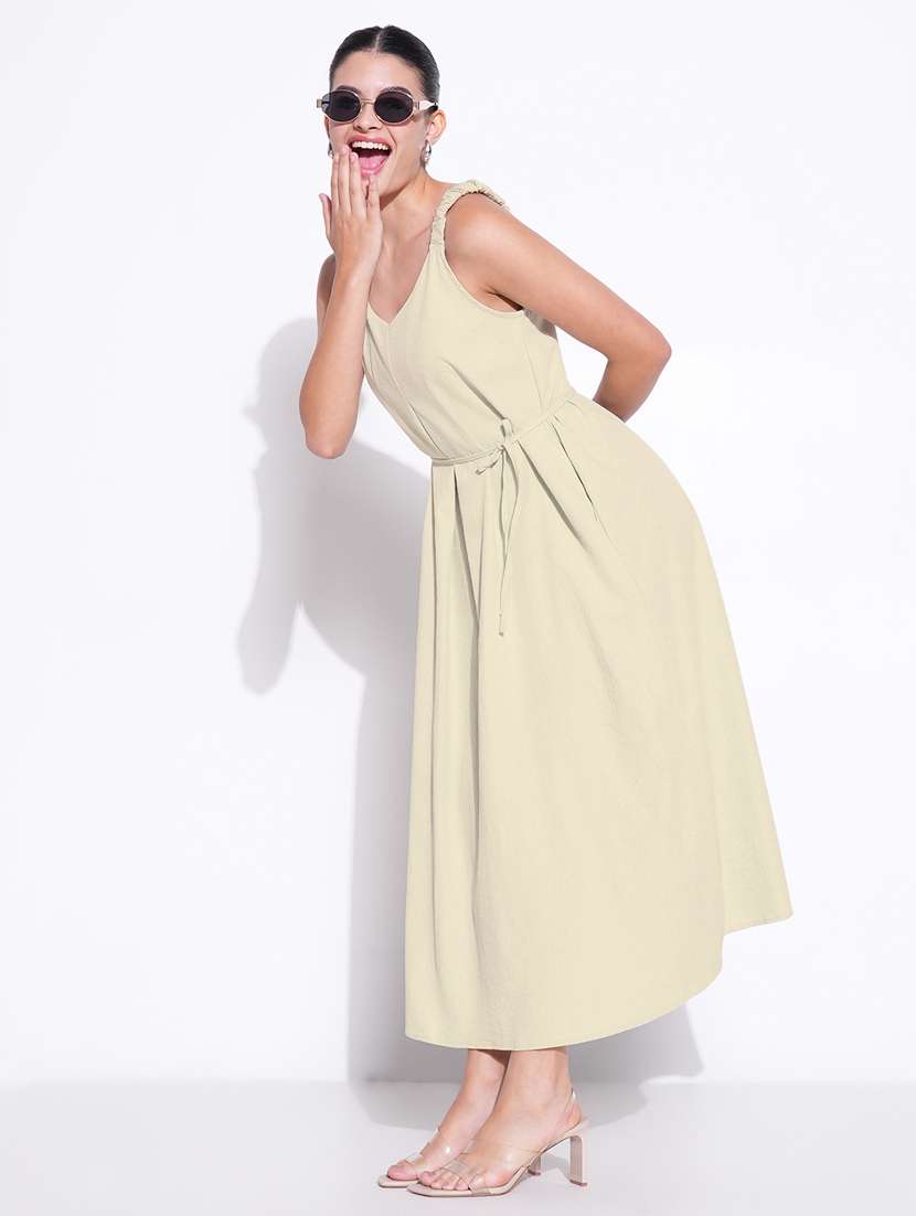 women solid sleeveless fit & flare dress - 21841472 -  Standard Image - 6