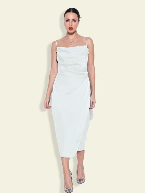 women solid cowl neck sheath dress - 21841475 -  Standard Image - 0