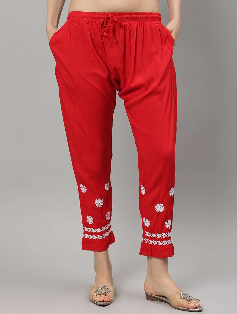 women chikankari three quarter sleeve kurta pant set - 21841516 -  Standard Image - 6