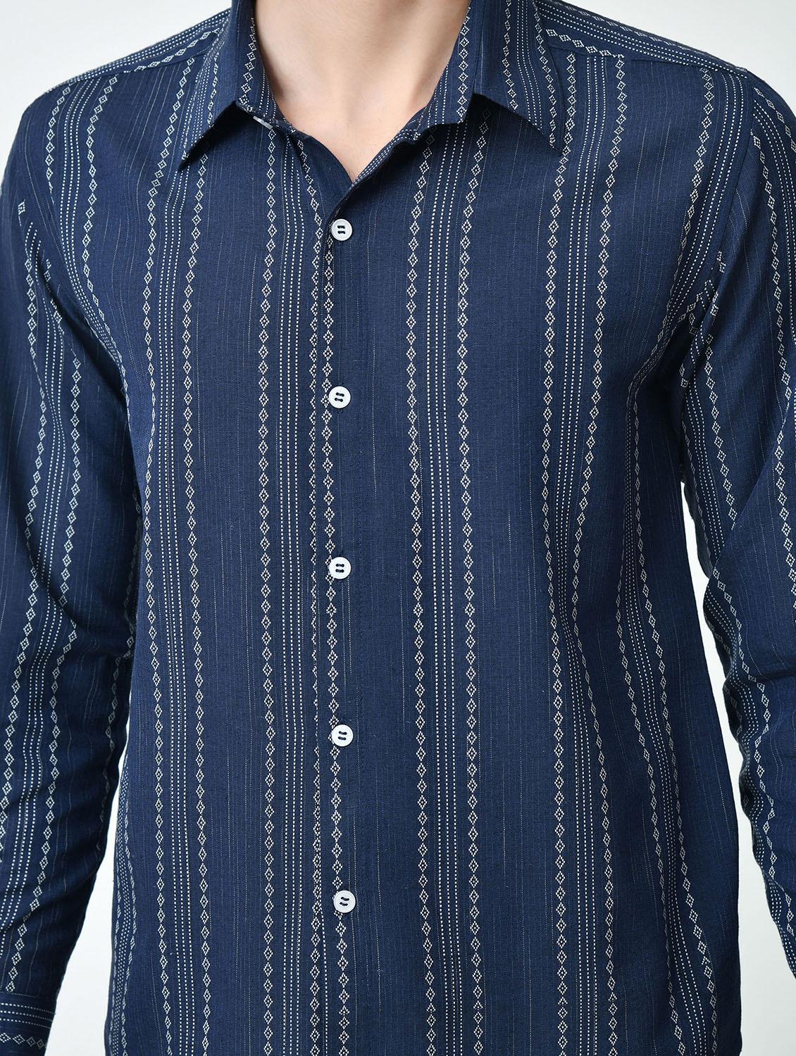 men striped long sleeve regular fit casual shirt - 21841544 - Standard Image - 4