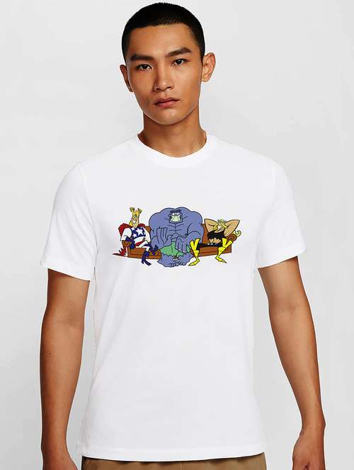 men white round neck regular fit t-shirt - 21841580 -  Standard Image - 0