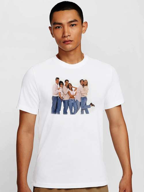 men white round neck regular fit t-shirt - 21841657 -  Standard Image - 0