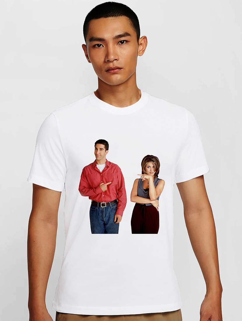 men white round neck regular fit t-shirt