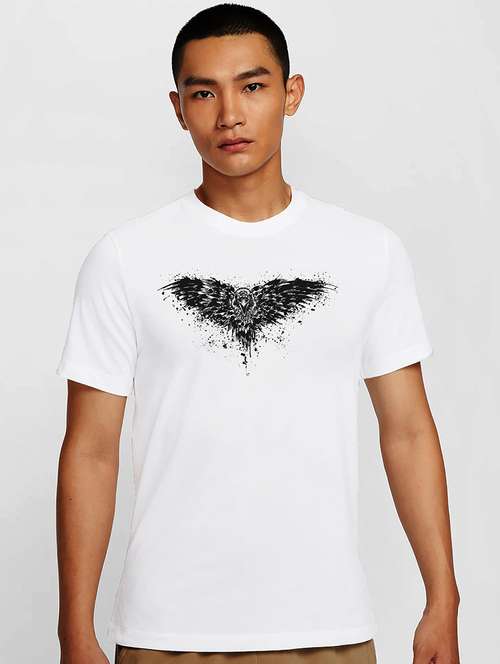 men white round neck regular fit t-shirt - 21841712 -  Standard Image - 0