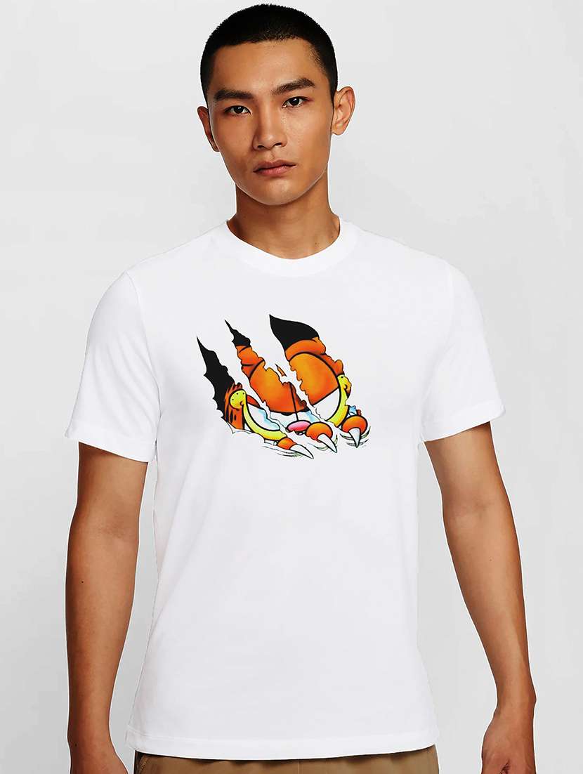 men white round neck regular fit t-shirt