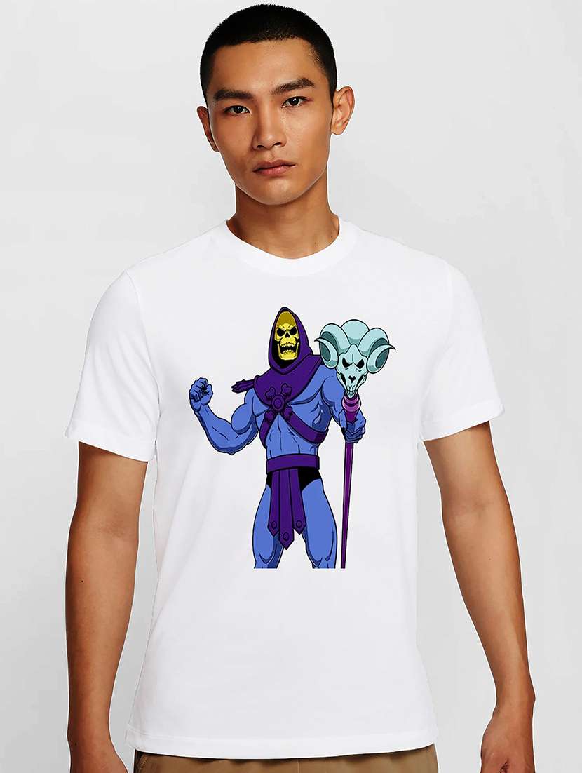 men white round neck regular fit t-shirt