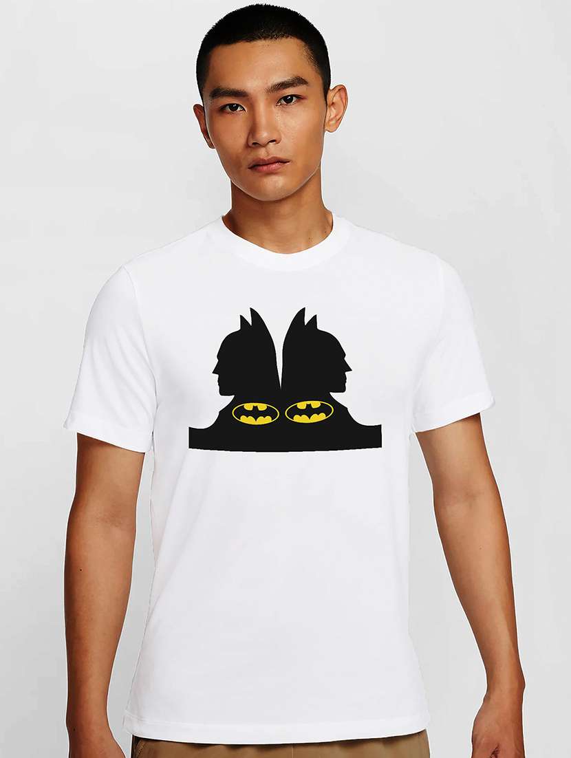 men white round neck regular fit t-shirt