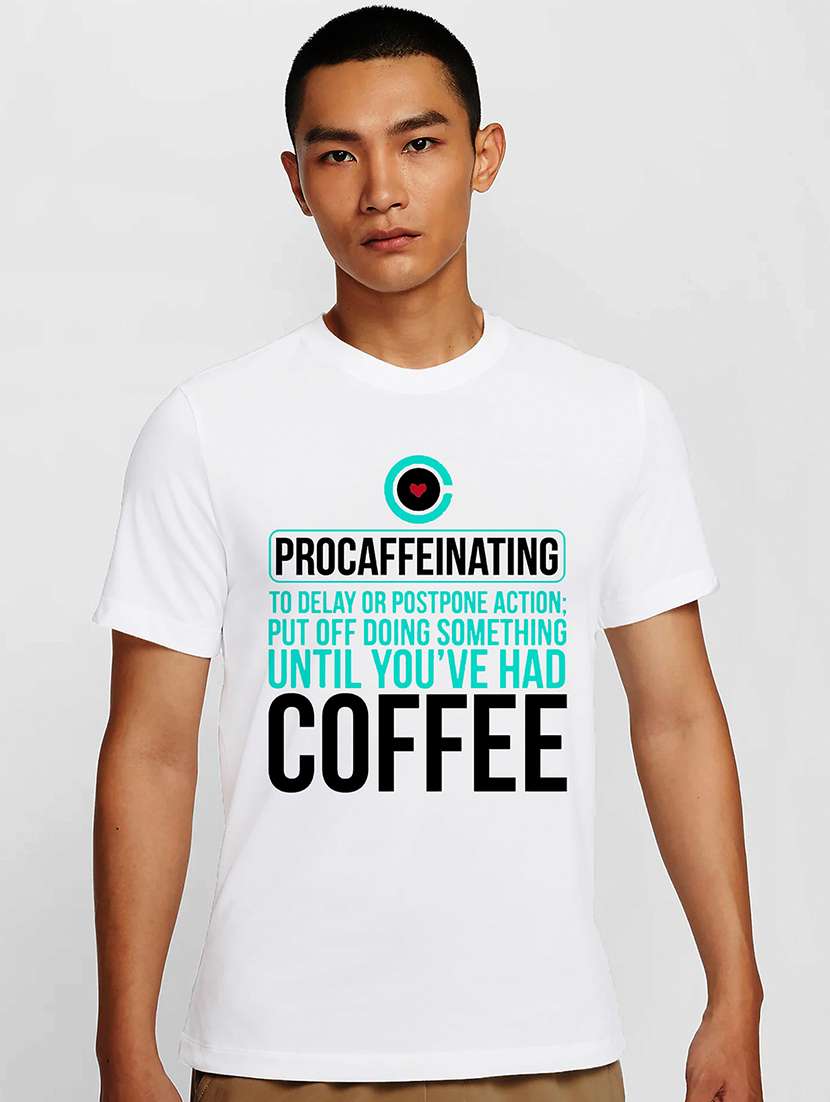 men white round neck regular fit t-shirt