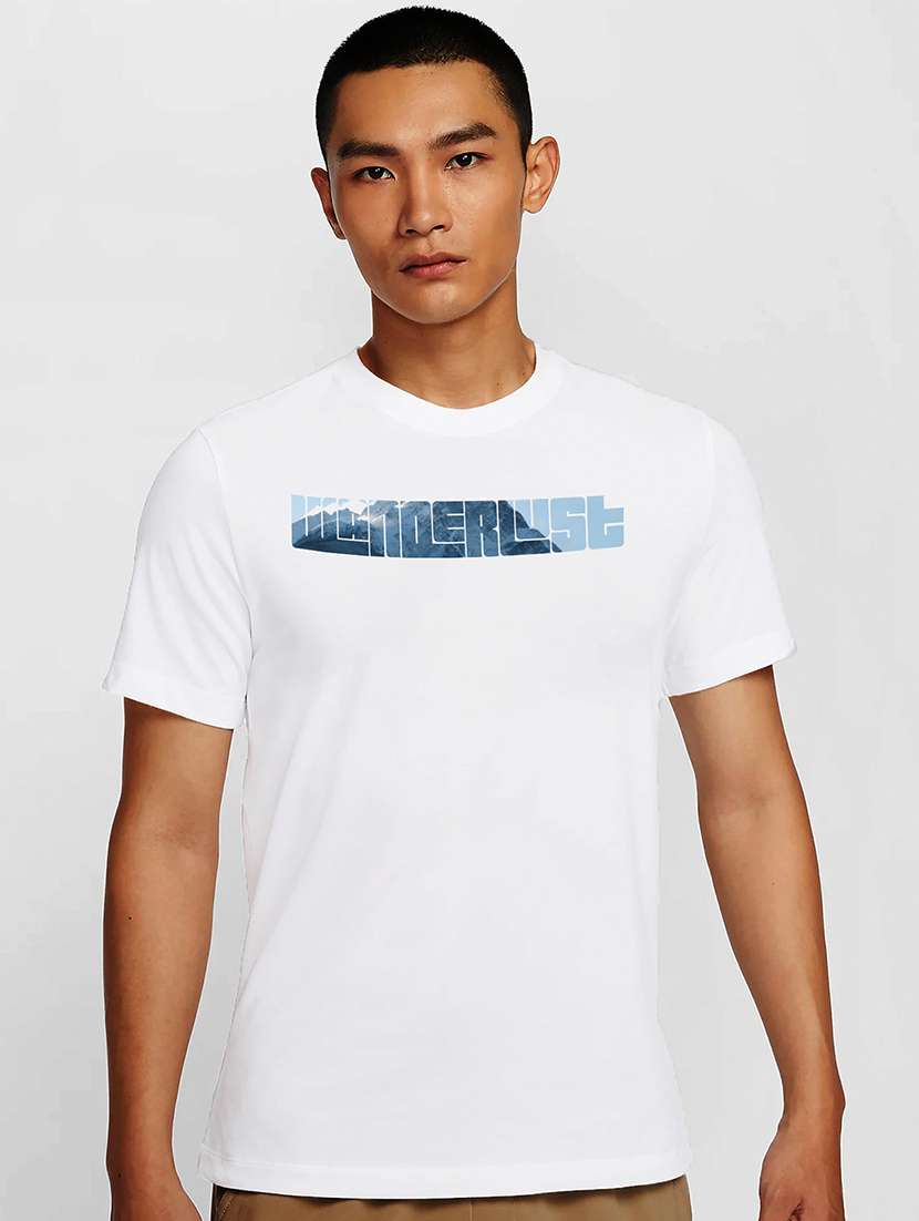 men white round neck regular fit t-shirt