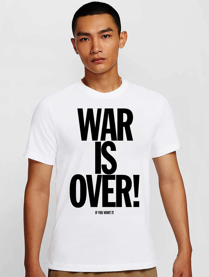 men white round neck regular fit t-shirt