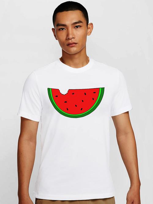 men white round neck regular fit t-shirt - 21842143 -  Standard Image - 0