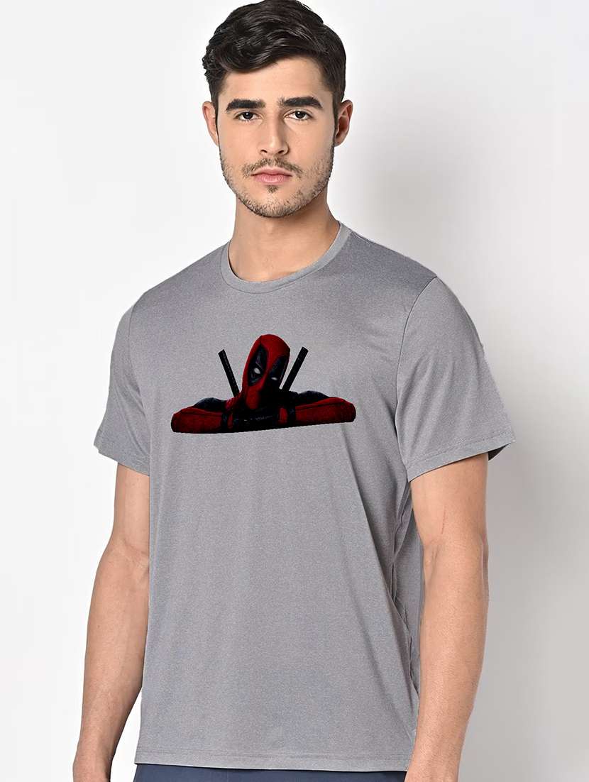 men grey round neck regular fit t-shirt - 21842220 -  Standard Image - 1