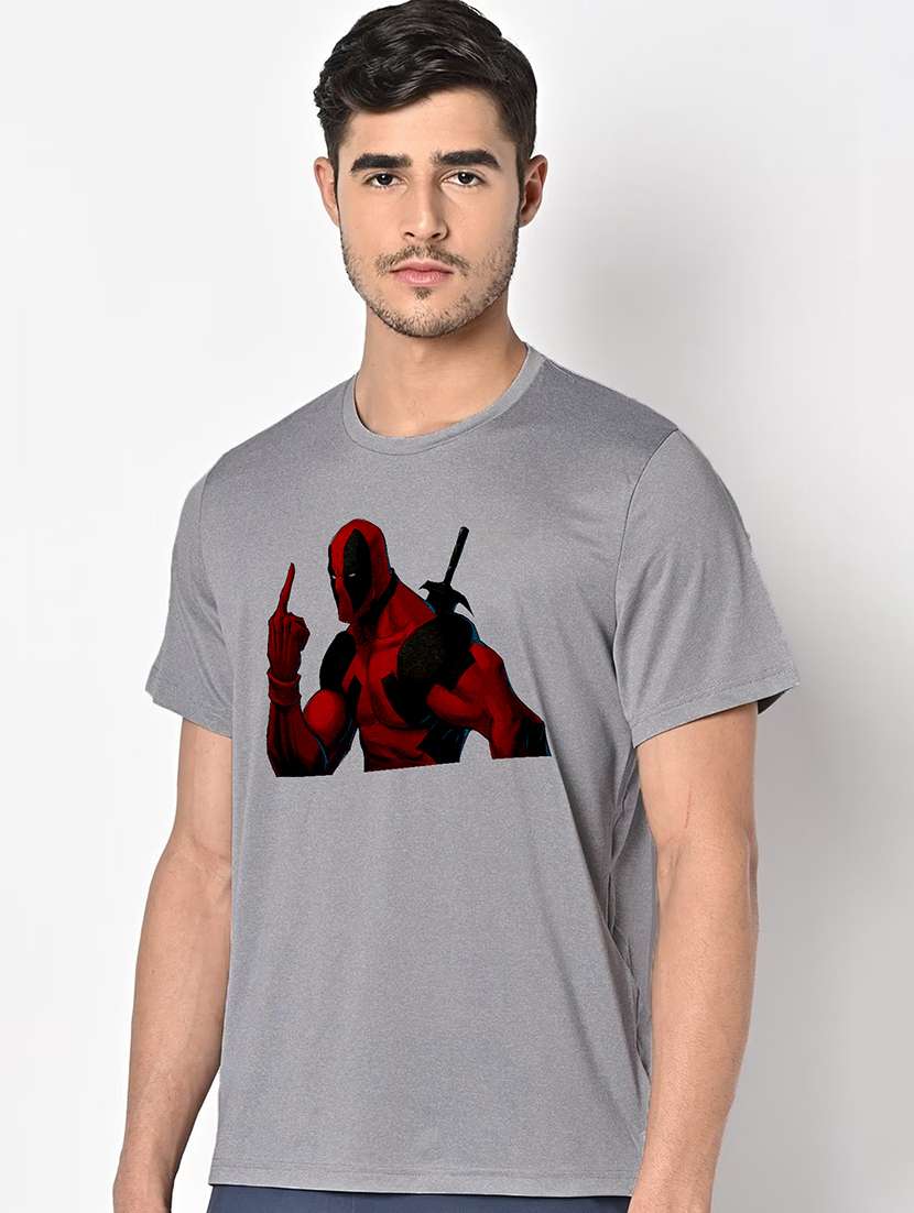 men grey round neck regular fit t-shirt - 21842221 -  Standard Image - 1