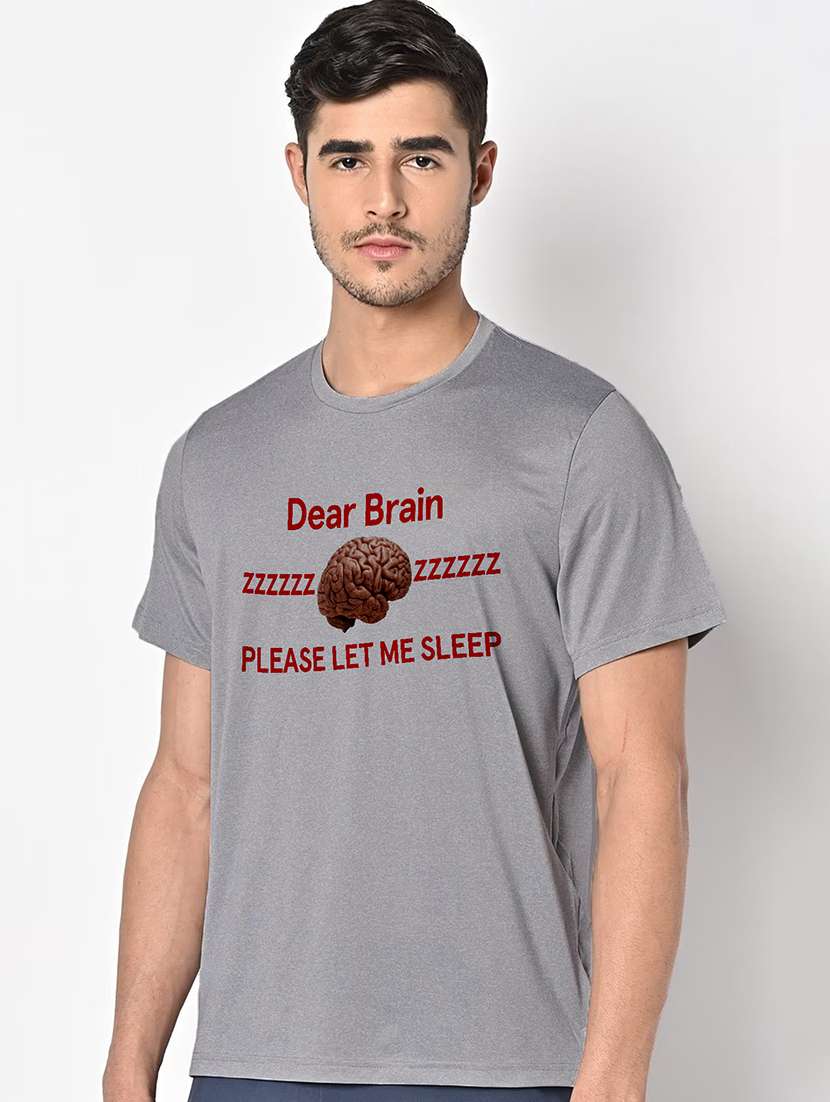 men grey round neck regular fit t-shirt - 21842225 -  Standard Image - 1