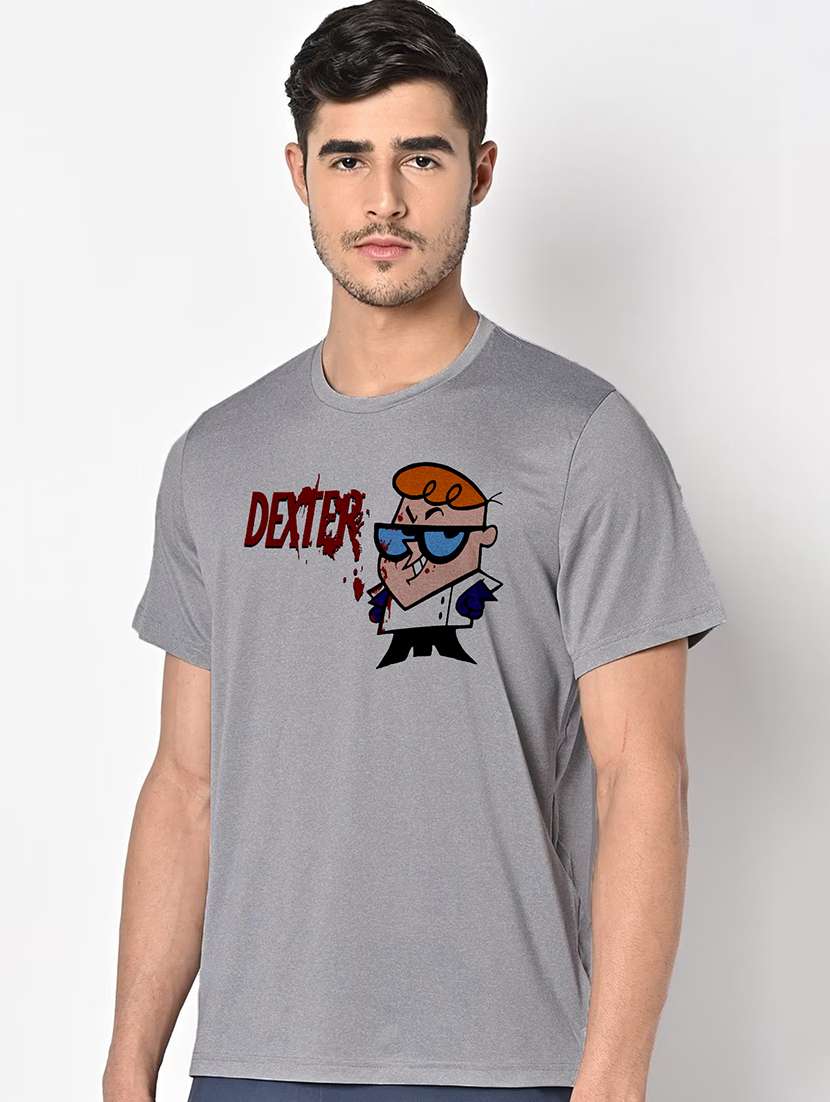 men grey round neck regular fit t-shirt - 21842234 -  Standard Image - 1