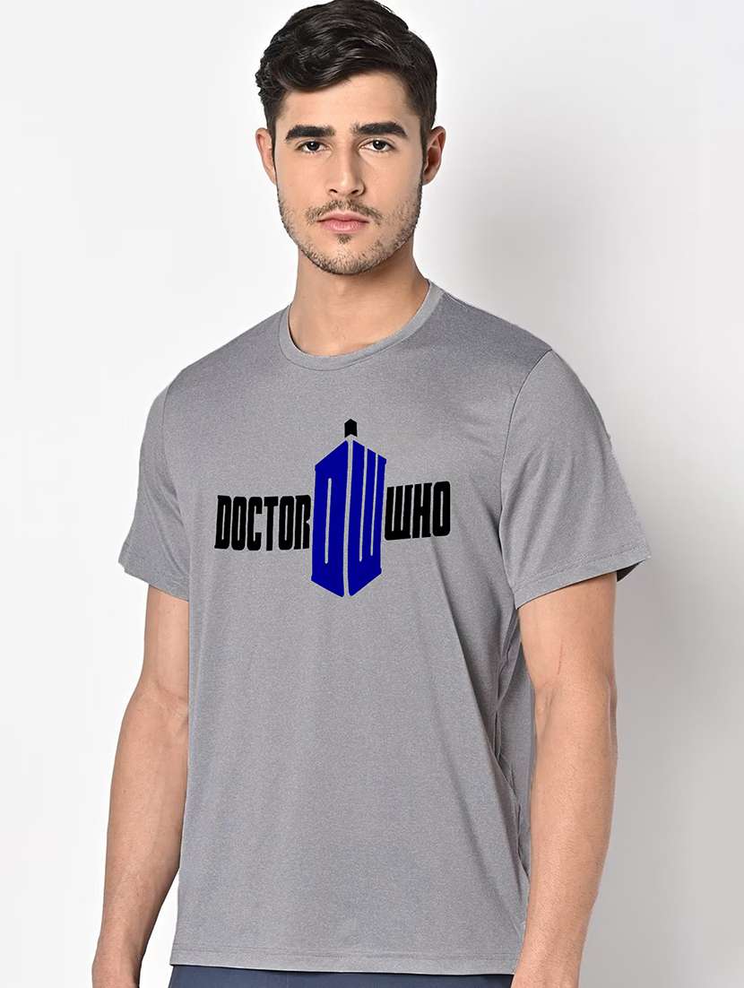 men grey round neck regular fit t-shirt - 21842243 -  Standard Image - 1