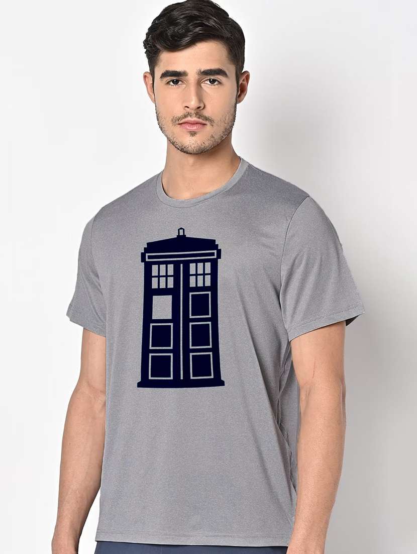 men grey round neck regular fit t-shirt - 21842245 -  Standard Image - 1