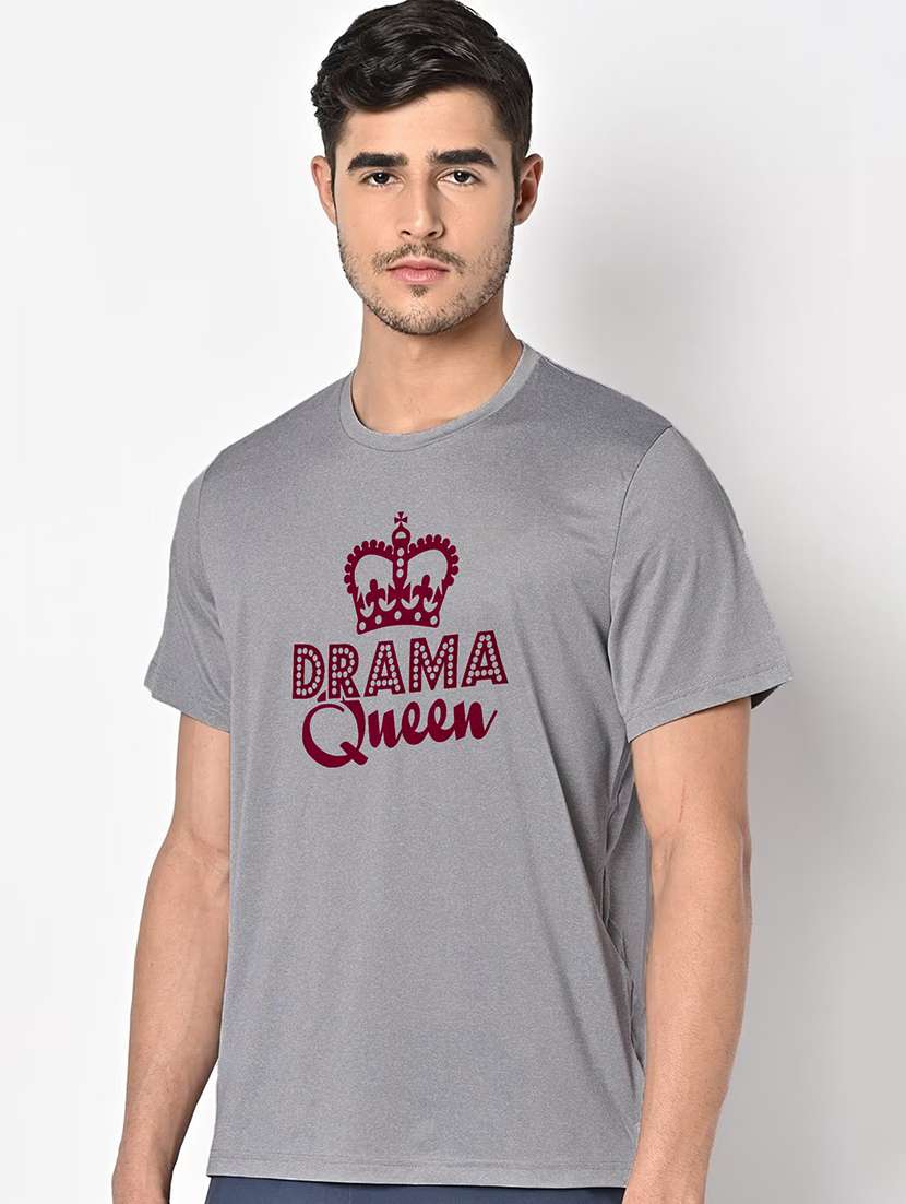 men grey round neck regular fit t-shirt - 21842250 -  Standard Image - 1