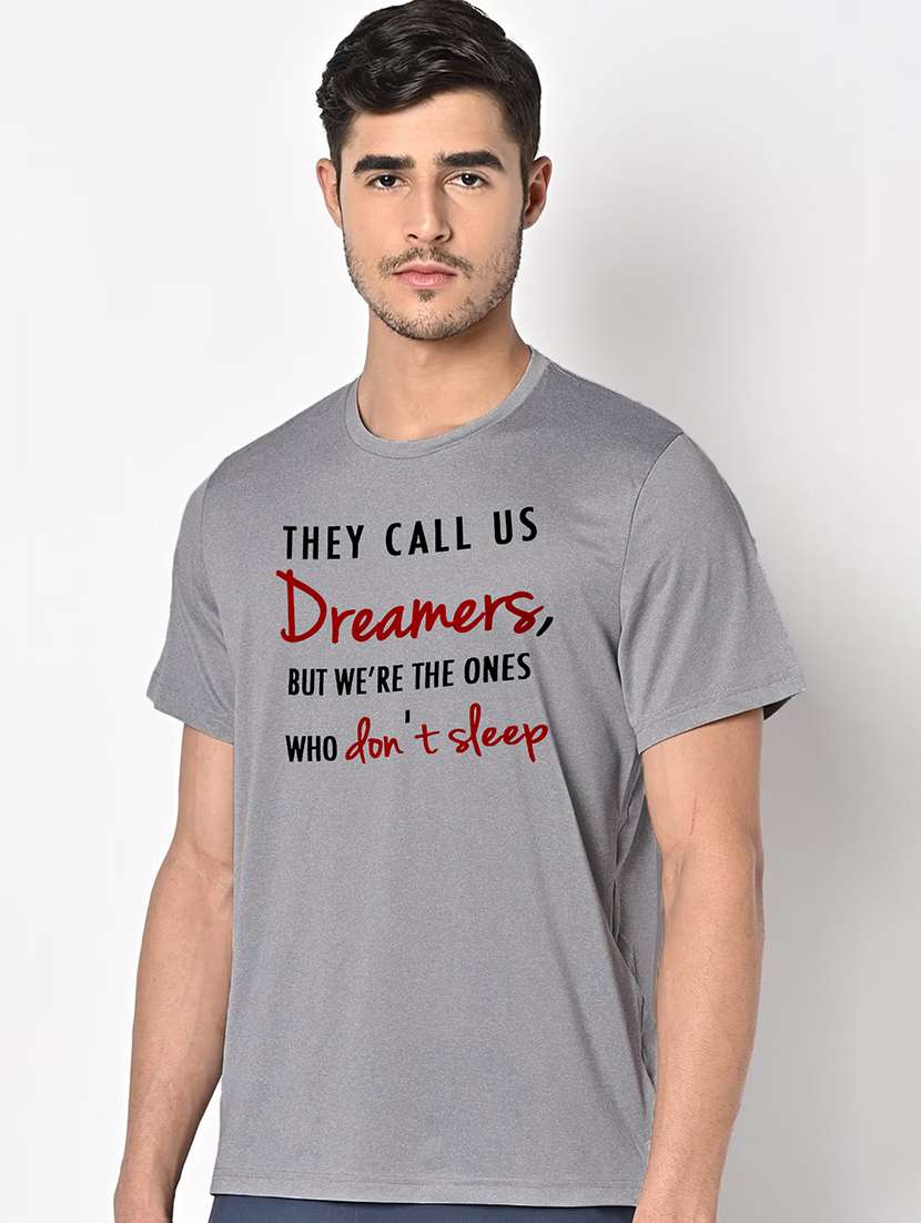 men grey round neck regular fit t-shirt - 21842253 -  Standard Image - 1