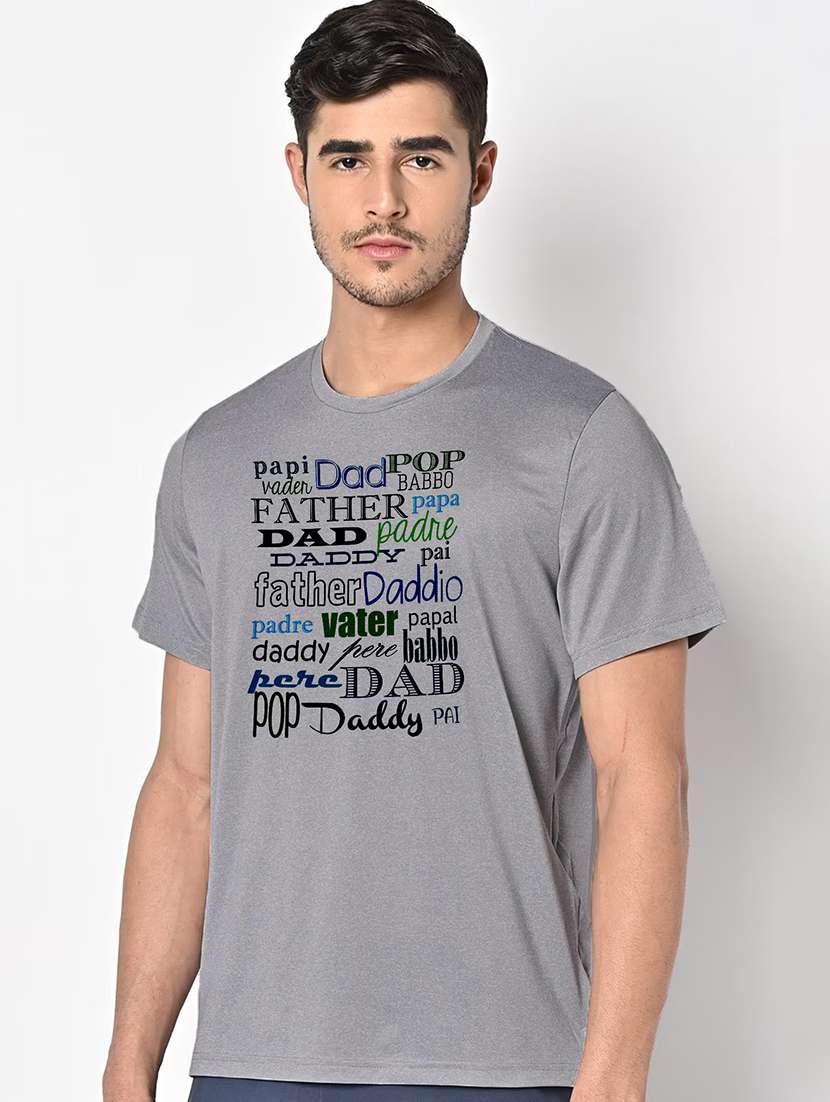 men grey round neck regular fit t-shirt - 21842275 -  Standard Image - 1