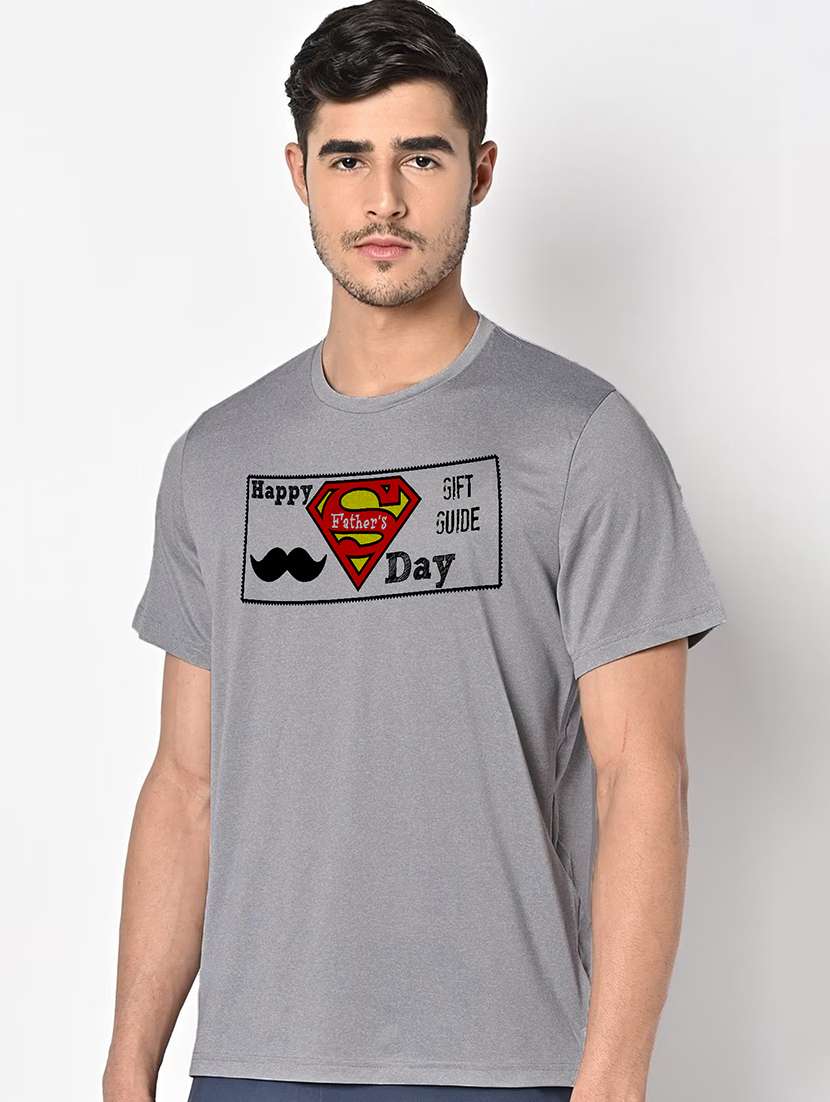 men grey round neck regular fit t-shirt - 21842276 -  Standard Image - 1