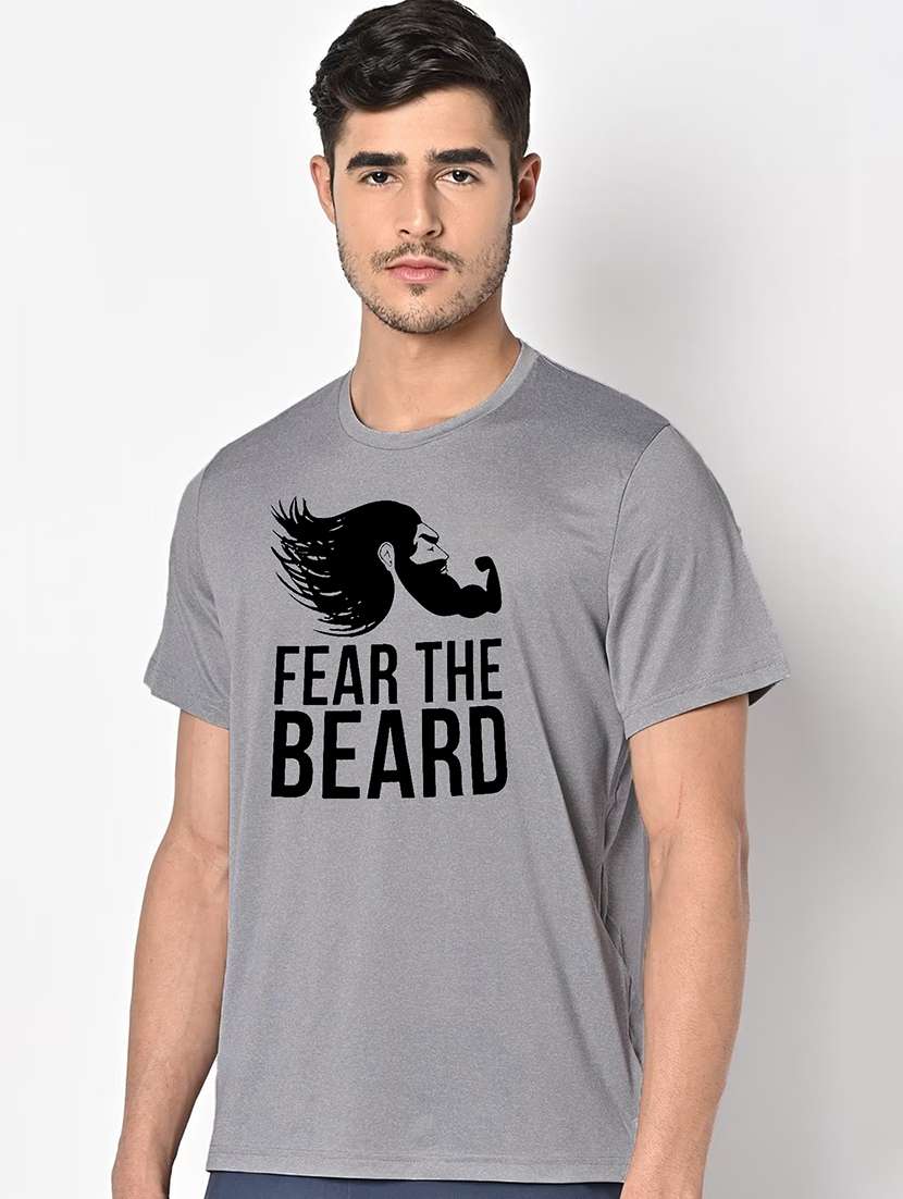 men grey round neck regular fit t-shirt - 21842281 -  Standard Image - 1