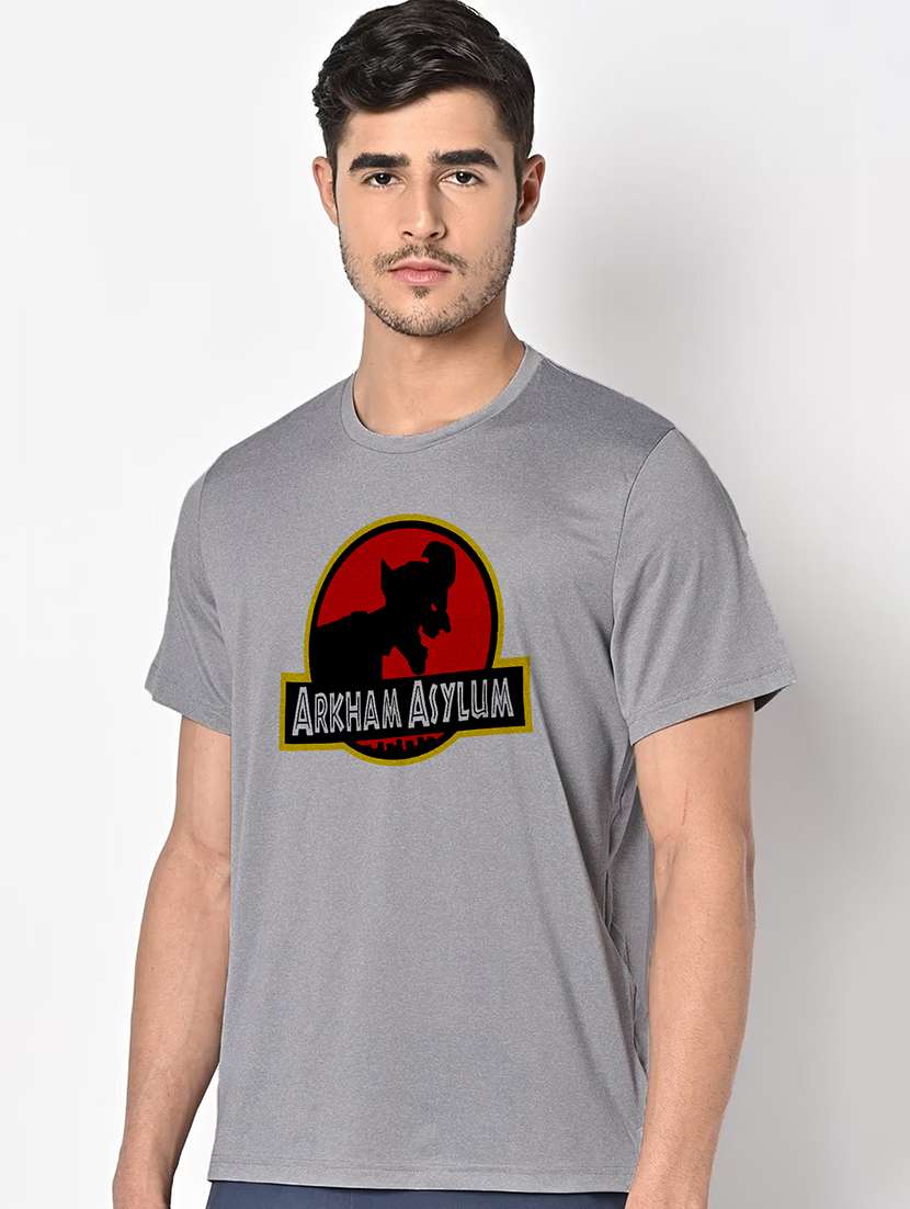 men grey round neck regular fit t-shirt - 21842284 -  Standard Image - 1