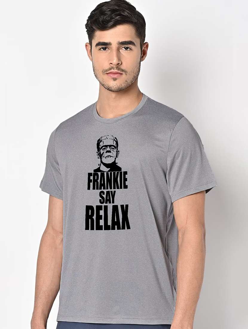 men grey round neck regular fit t-shirt - 21842301 -  Standard Image - 1