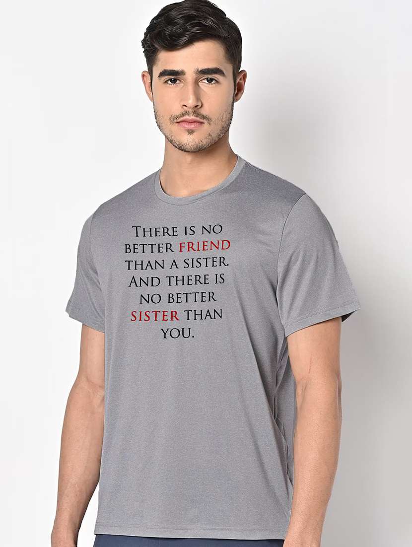 men grey round neck regular fit t-shirt - 21842308 -  Standard Image - 1
