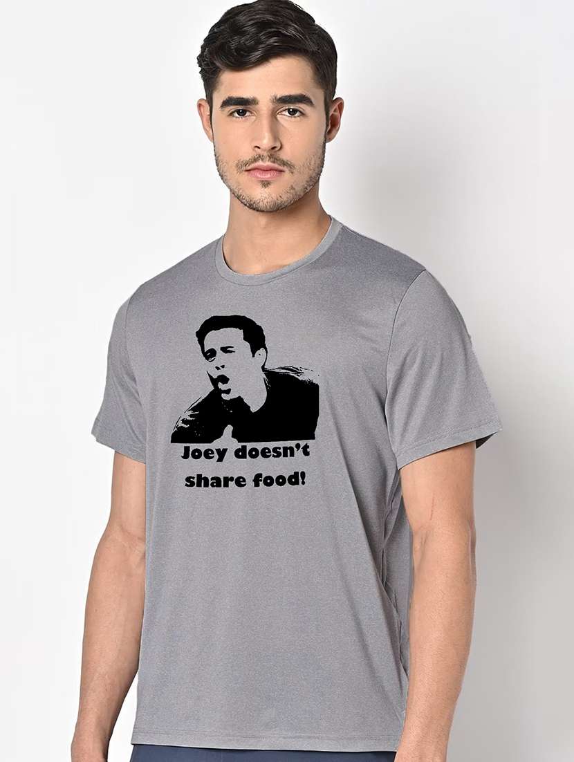 men grey round neck regular fit t-shirt - 21842310 -  Standard Image - 1