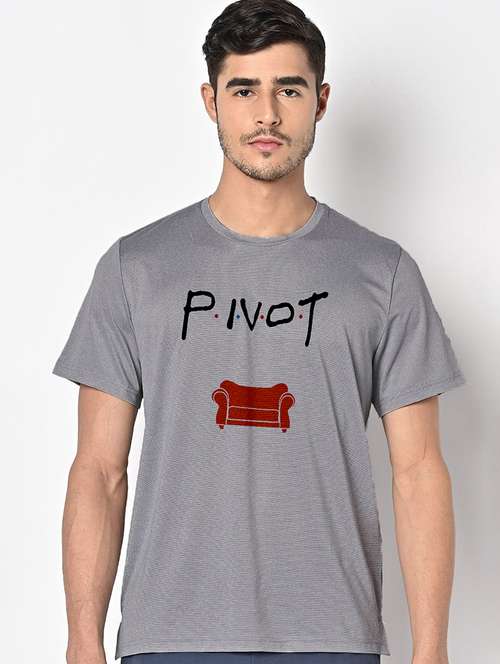 men grey round neck regular fit t-shirt - 21842335 -  Standard Image - 0