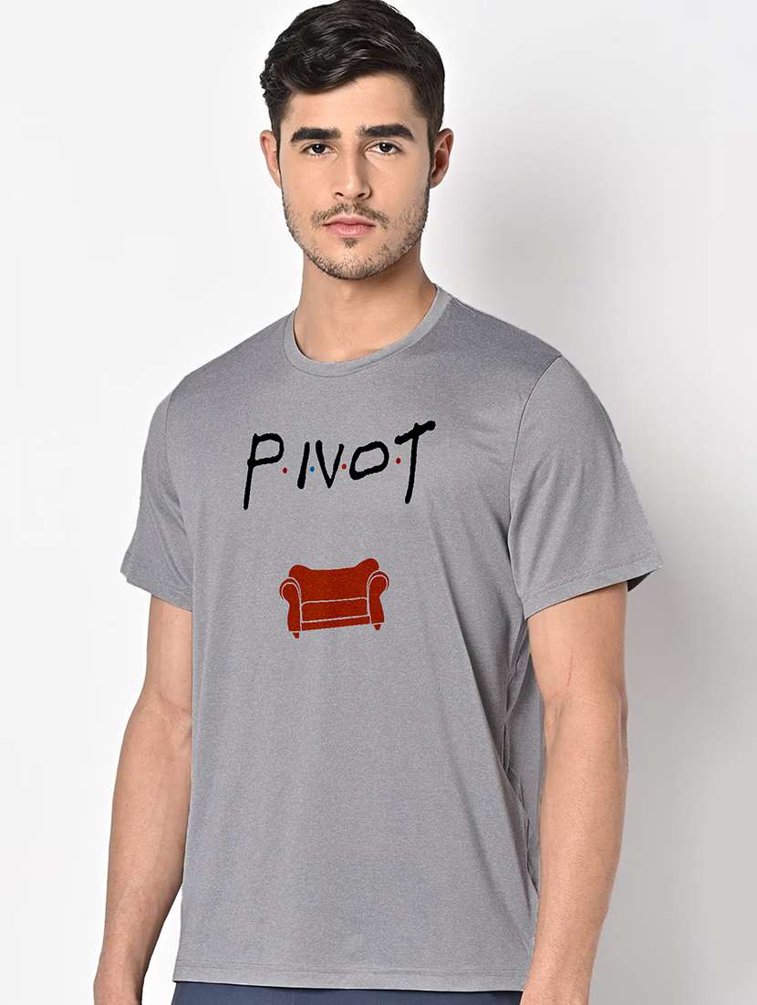 men grey round neck regular fit t-shirt - 21842335 -  Standard Image - 1