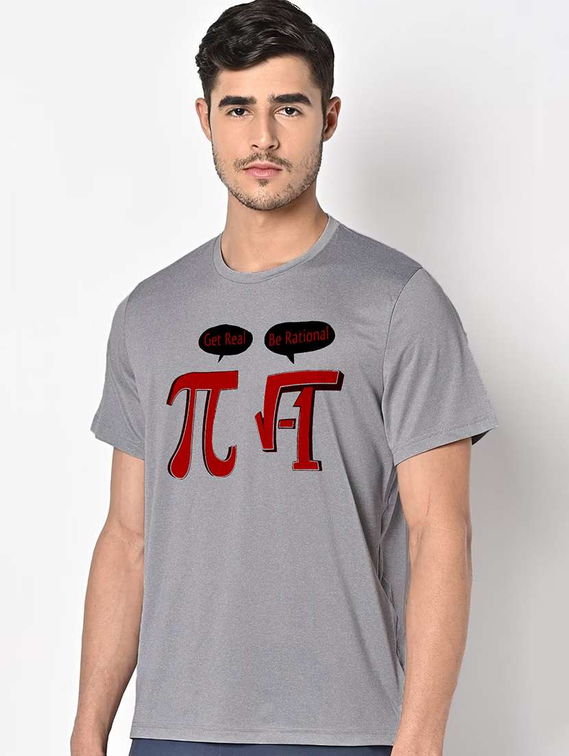 men grey round neck regular fit t-shirt - 21842407 - Standard Image - 1