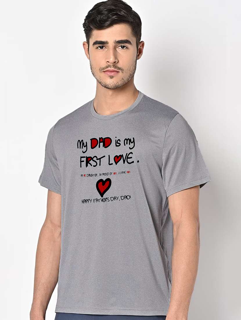 men grey round neck regular fit t-shirt - 21842428 -  Standard Image - 1