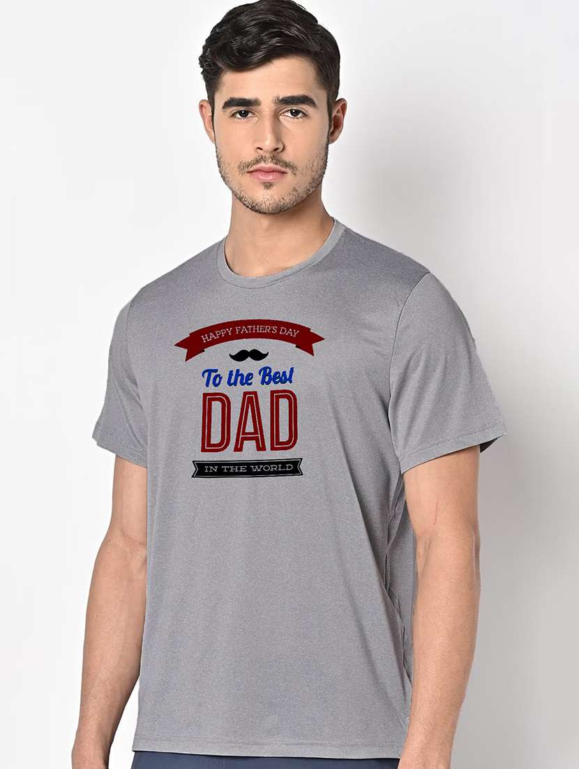 men grey round neck regular fit t-shirt - 21842429 -  Standard Image - 1