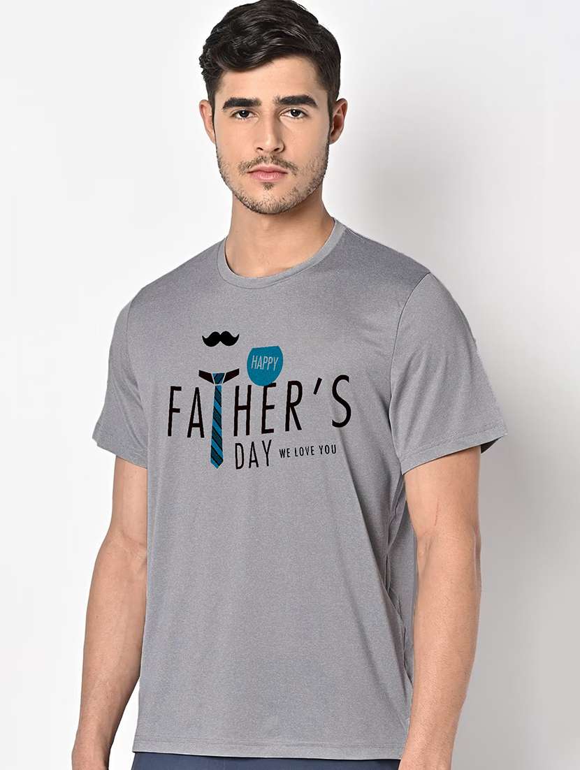 men grey round neck regular fit t-shirt - 21842430 -  Standard Image - 1