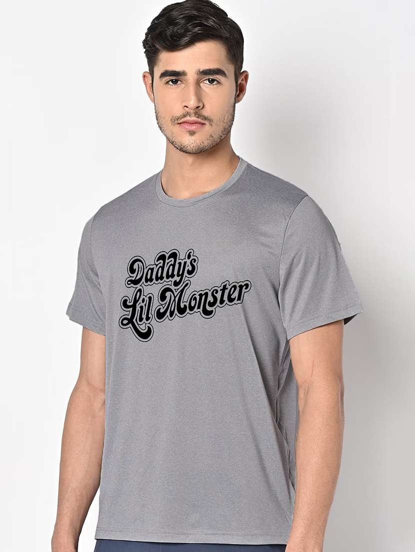 men grey round neck regular fit t-shirt - 21842437 -  Standard Image - 1