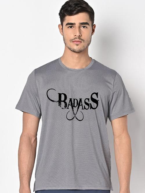 men grey round neck regular fit t-shirt - 21842438 - Standard Image - 0