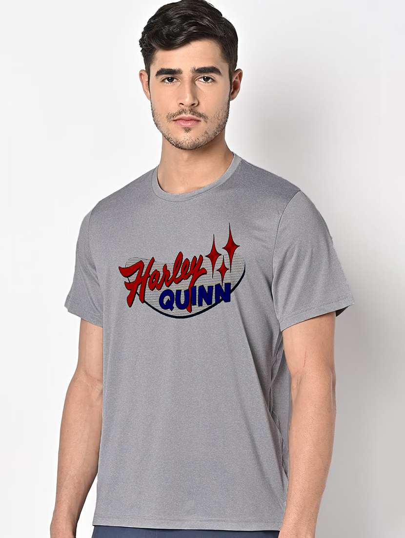 men grey round neck regular fit t-shirt - 21842439 -  Standard Image - 1