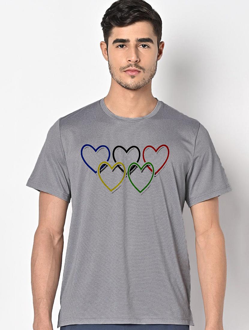 men grey round neck regular fit t-shirt - 21842445 - Zoom Image - 0