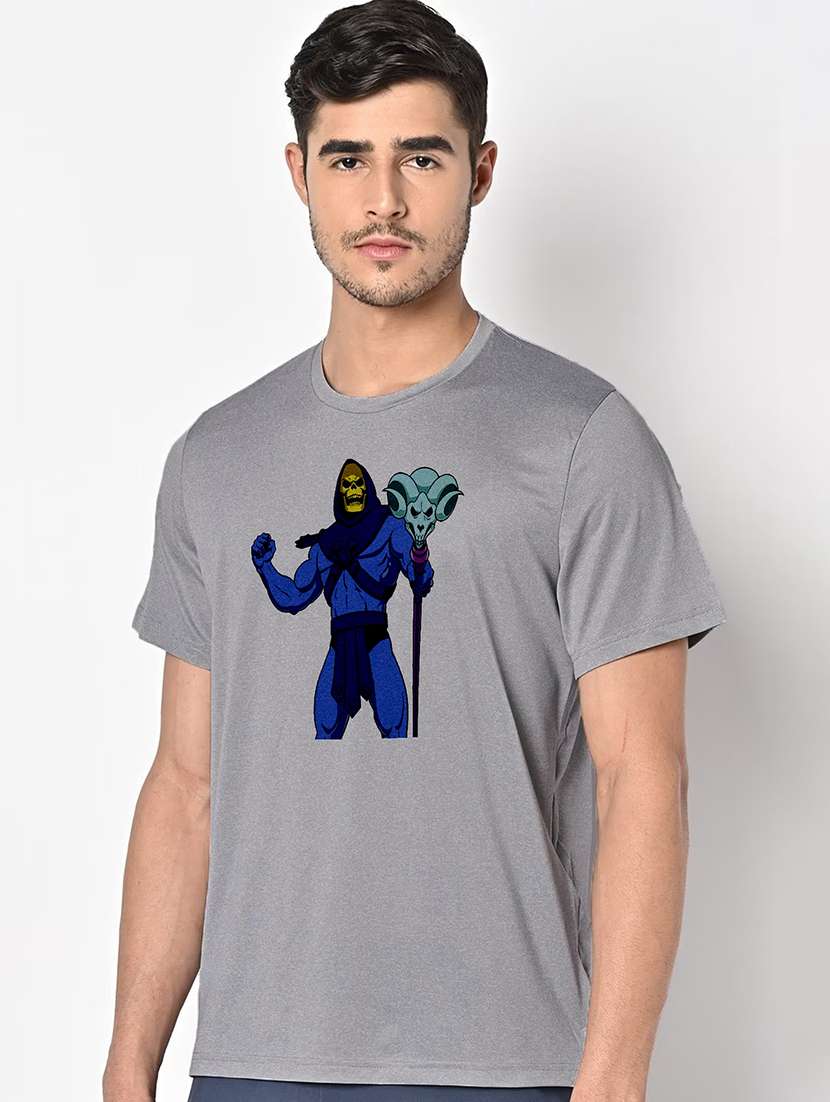 men grey round neck regular fit t-shirt - 21842447 -  Standard Image - 1