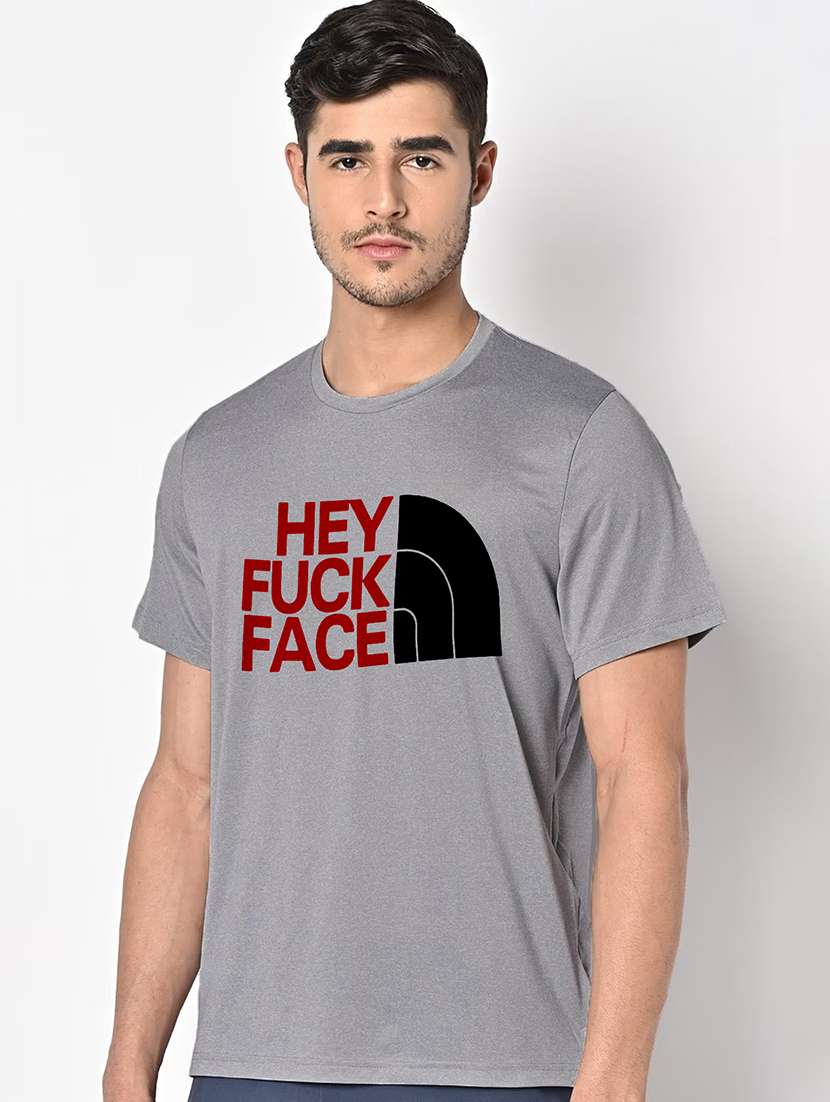men grey round neck regular fit t-shirt - 21842448 -  Standard Image - 1
