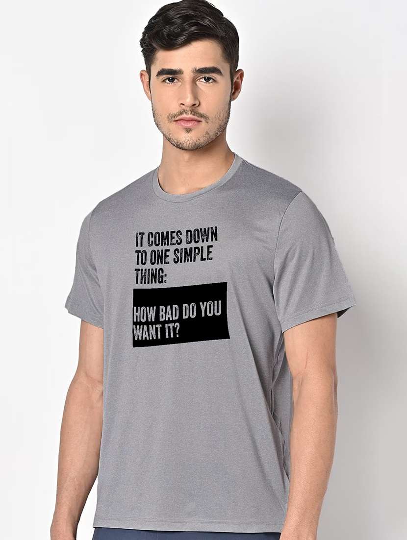 men grey round neck regular fit t-shirt - 21842458 -  Standard Image - 1