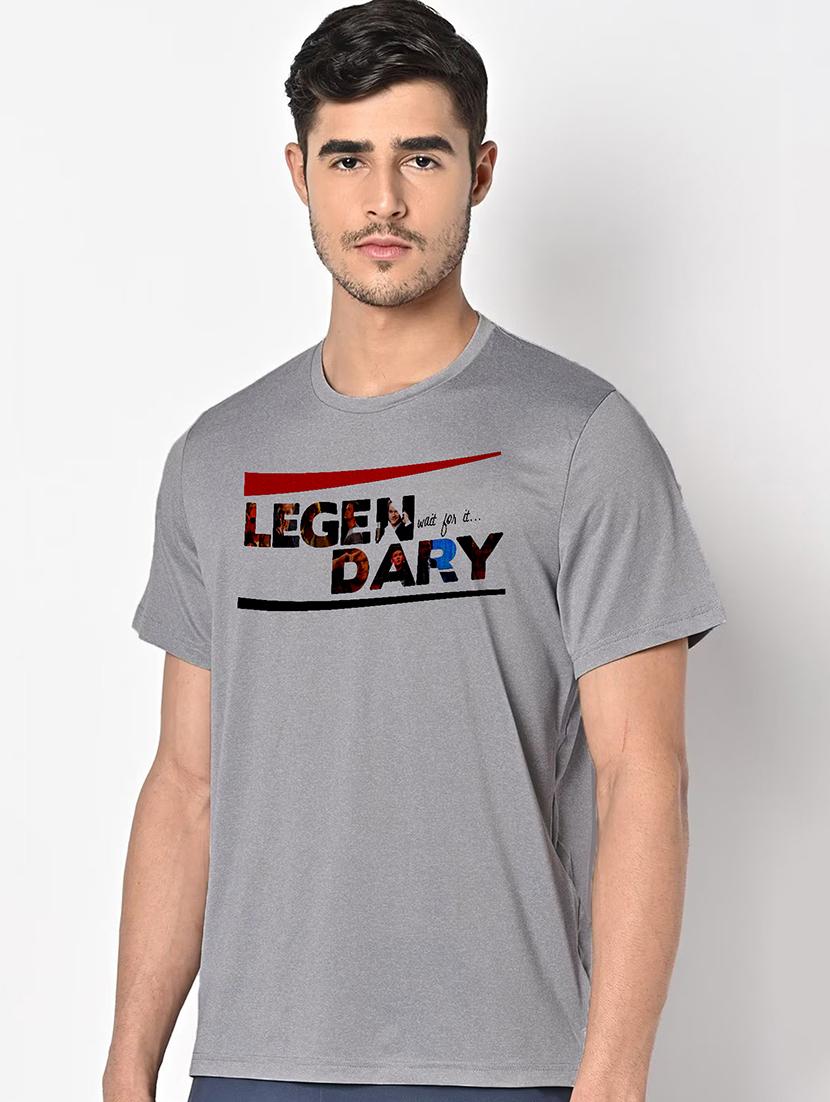 men grey round neck regular fit t-shirt - 21842461 - Standard Image - 1