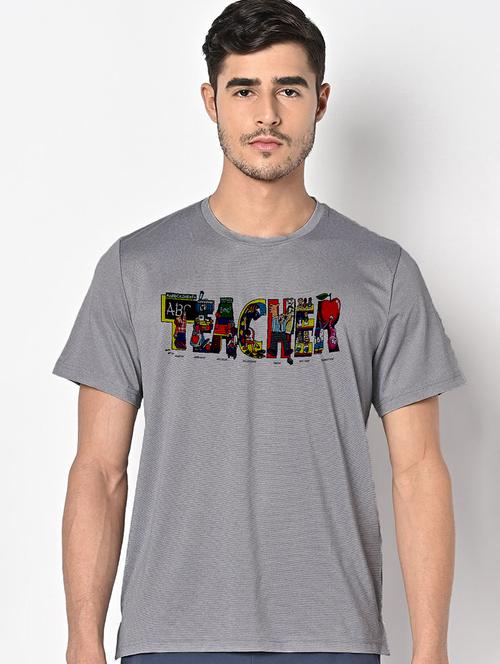 men grey round neck regular fit t-shirt - 21842465 -  Standard Image - 0