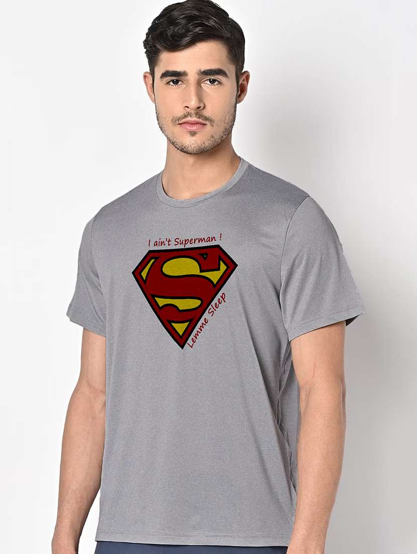men grey round neck regular fit t-shirt - 21842468 -  Standard Image - 1