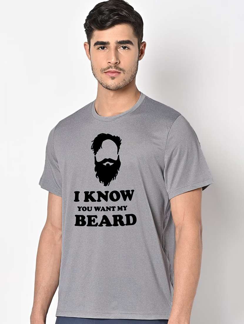 men grey round neck regular fit t-shirt - 21842480 - Standard Image - 1