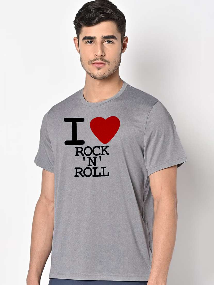 men grey round neck regular fit t-shirt - 21842498 -  Standard Image - 1