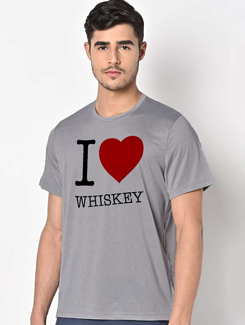 men grey round neck regular fit t-shirt - 21842499 -  Standard Image - 1