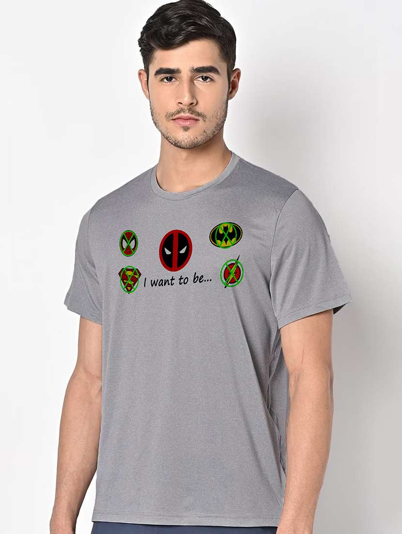 men grey round neck regular fit t-shirt - 21842503 - Standard Image - 1